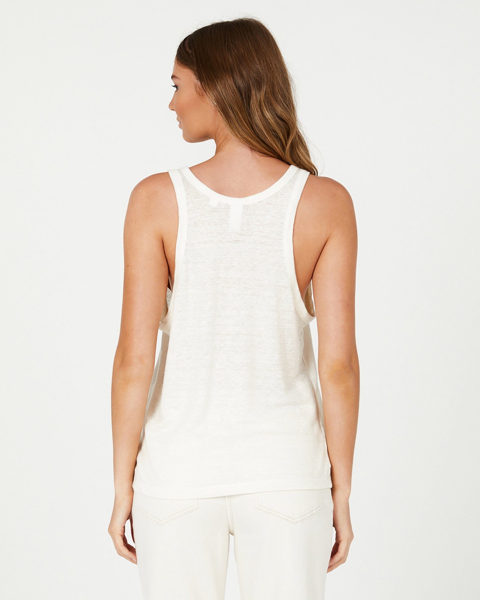 Slouchy Linen Tank - Eggnog