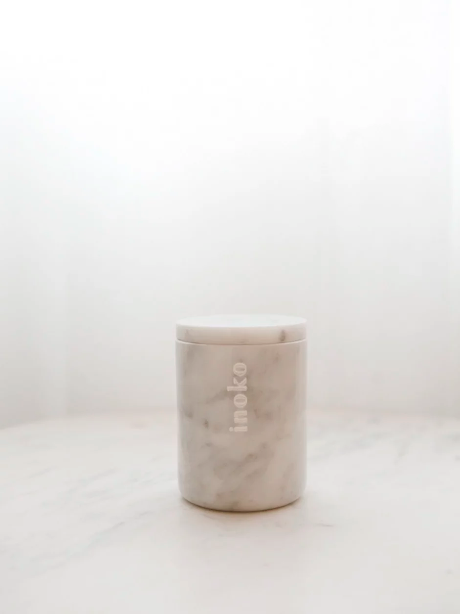 White Marble Candle Vessel - Small